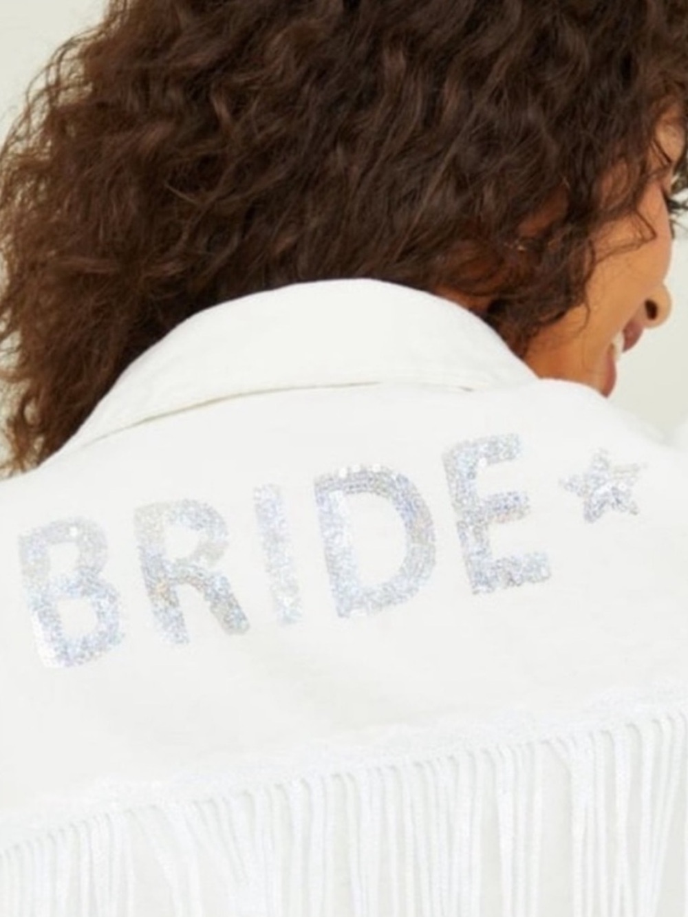 Altar’d State Bride white Jean jacket, size XS